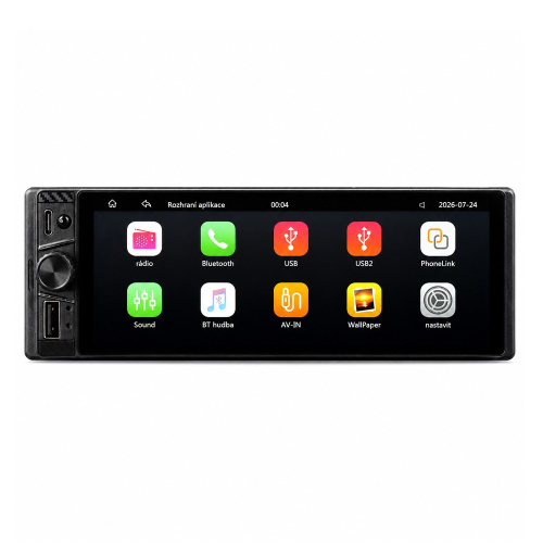 Menu 1DIN autorádia s Bluetooth, USB, PhoneLink a AV vstupom