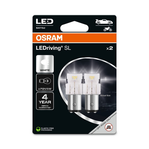 Balenie OSRAM LEDriving SL BAY15d s bielymi LED žiarovkami P21/5W
