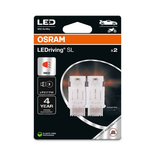 Balenie OSRAM LEDriving SL s červenými LED žiarovkami P27/7W