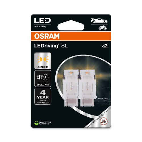 Balenie OSRAM LEDriving SL s oranžovými LED žiarovkami P27/7W