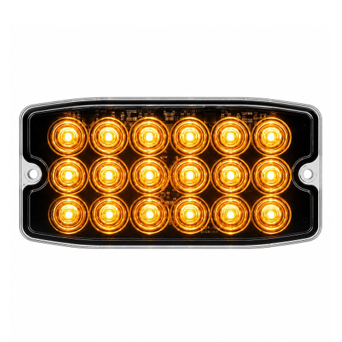 LED výstražné svetlo SLIM počas svietenia s 18 oranžovými LED diódami