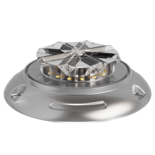 Detail vnútornej konštrukcie LED majáka UFO s kruhovým usporiadaním 16 LED diód