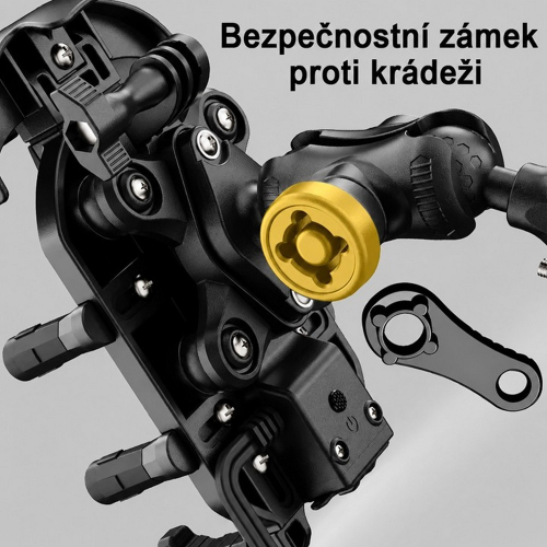 Bezpečnostný zámok proti krádeži na nylónovom RAM adaptéri pre držiaky na motorku