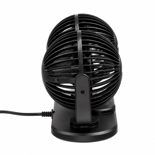 Bočný detail polohovateľnej hlavice auto-ventilátora s ochrannou mriežkou
