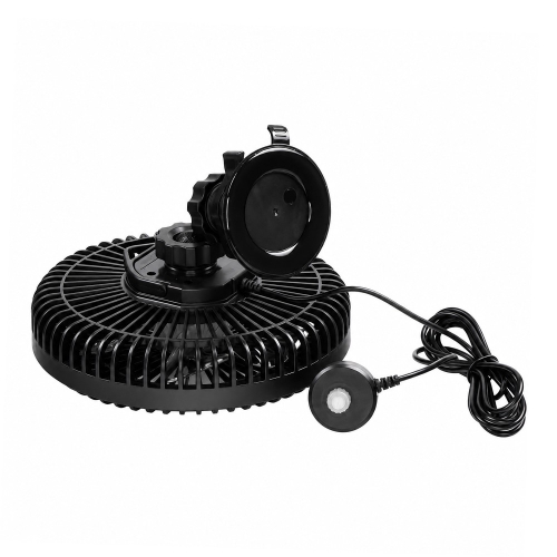 Zadná strana ventilátora s napájacím káblom a regulátorom otáčok