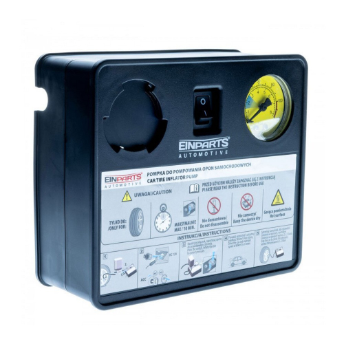 120W kompresor do auta 12V EinParts s manometrom a spínačom
