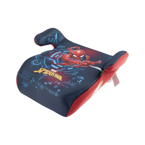Bočný pohľad zuhla na anatomický podsedák do auta Marvel Spiderman