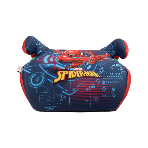 Pohľad spredu na licencovaný detský auto podsedák i-Size Spiderman od Marvelu