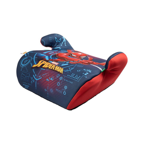 Bočný pohľad na detský auto podsedák Spiderman s červenou bočnou stenou