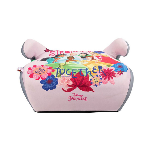 Pohľad spredu na ružový detský auto podsedák Disney Princess s kvetinovým vzorom
