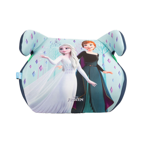 Detailný čelný pohľad na detský auto podsedák Frozen s motívom Elsy, Anny a ľadového hradu