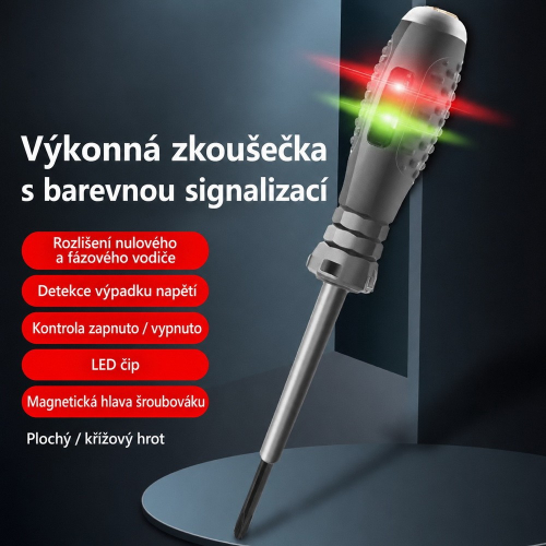 Obrázok 1 (45117.jpg) - Výkonná elektronická skúšačka napätia s farebnou LED signalizáciou a vlastnosťami