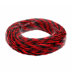 Reproduktorový kábel - 2 x 1,50mm²  medený červeno-čierny (50m)