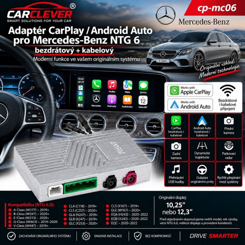 Adaptér CarPlay a Android Auto pre Mercedes-Benz NTG 6.0 s bezdrôtovým pripojením