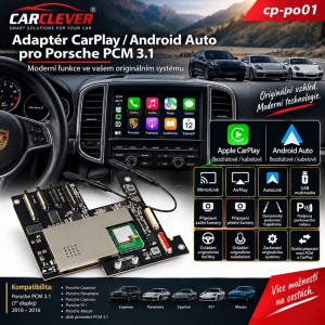 Adaptér CarPlay a Android Auto pre Porsche PCM 3.1 – 7" displej, bezdrôtové aj káblové pripojenie