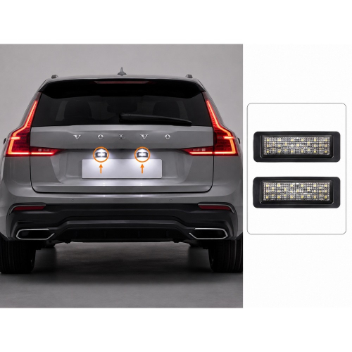 LED osvetlenie ŠPZ namontované na zadnej časti vozidla Volvo
