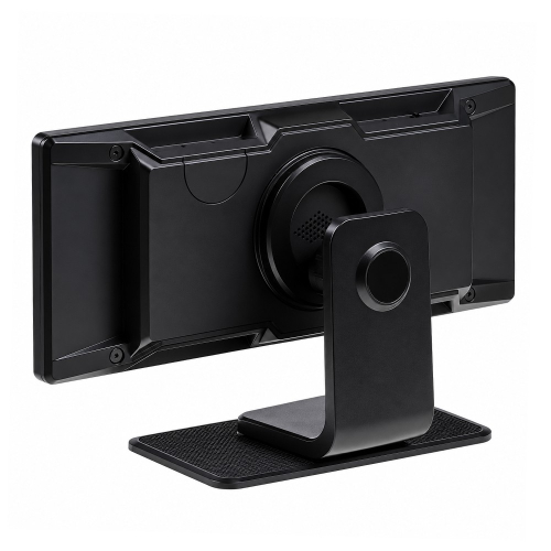 Zadná strana monitora DS-128caMG s magnetickým uchytením a stojanom na palubnú dosku