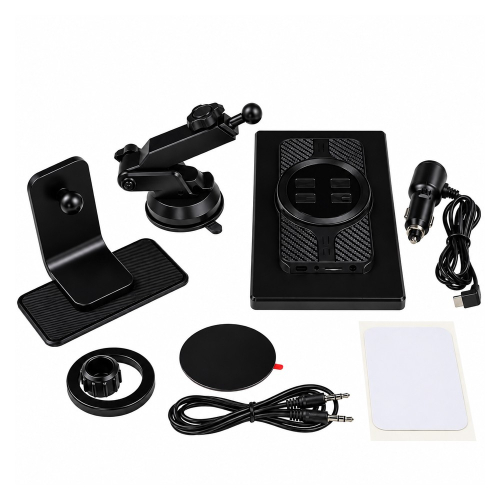 Obsah balenia 8" monitora s magnetickým držiakom, prísavkou, napájacím káblom a AUX káblom