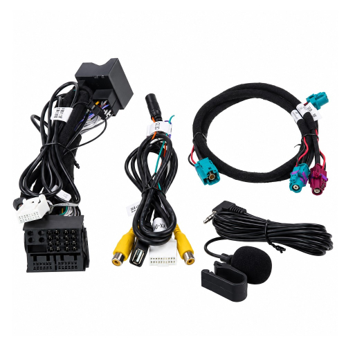 Pripojovacia kabeláž adaptéra BMW NBT s konektormi LVDS, USB, AUX a mikrofónom