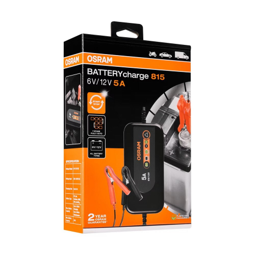 Originálne balenie nabíjačky OSRAM BATTERYcharge 815 s označením 6 V / 12 V a 5 A