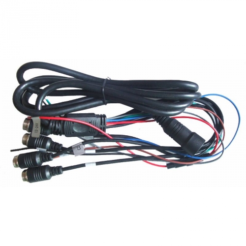 Kabeláž pre 7" LCD monitor PAL/NTSC do auta 12V/24V s kvadratorom